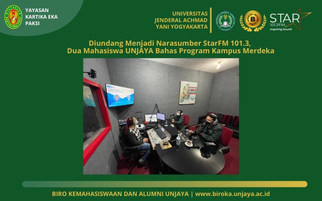 Diundang Menjadi Narasumber StarFM 101.3, Dua Mahasiswa UNJAYA Bahas Program Kampus Merdeka