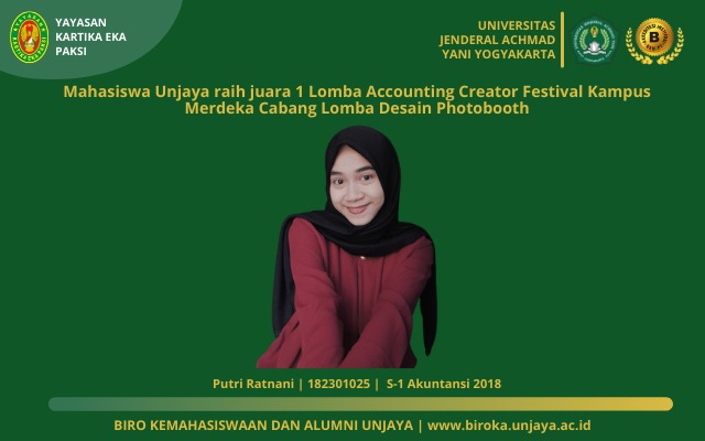 Mahasiswa UNJAYA Raih Juara 1 Lomba Accounting Creator Festival Kampus Merdeka Cabang Lomba Desain Photobooth